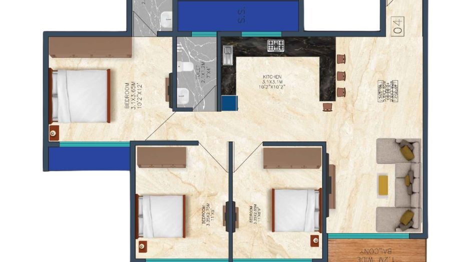 EV-9-Floor-Plan-3BHK-sq.ft