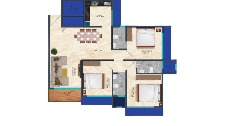 EV-9-Floor-Plan-3BHK-typical