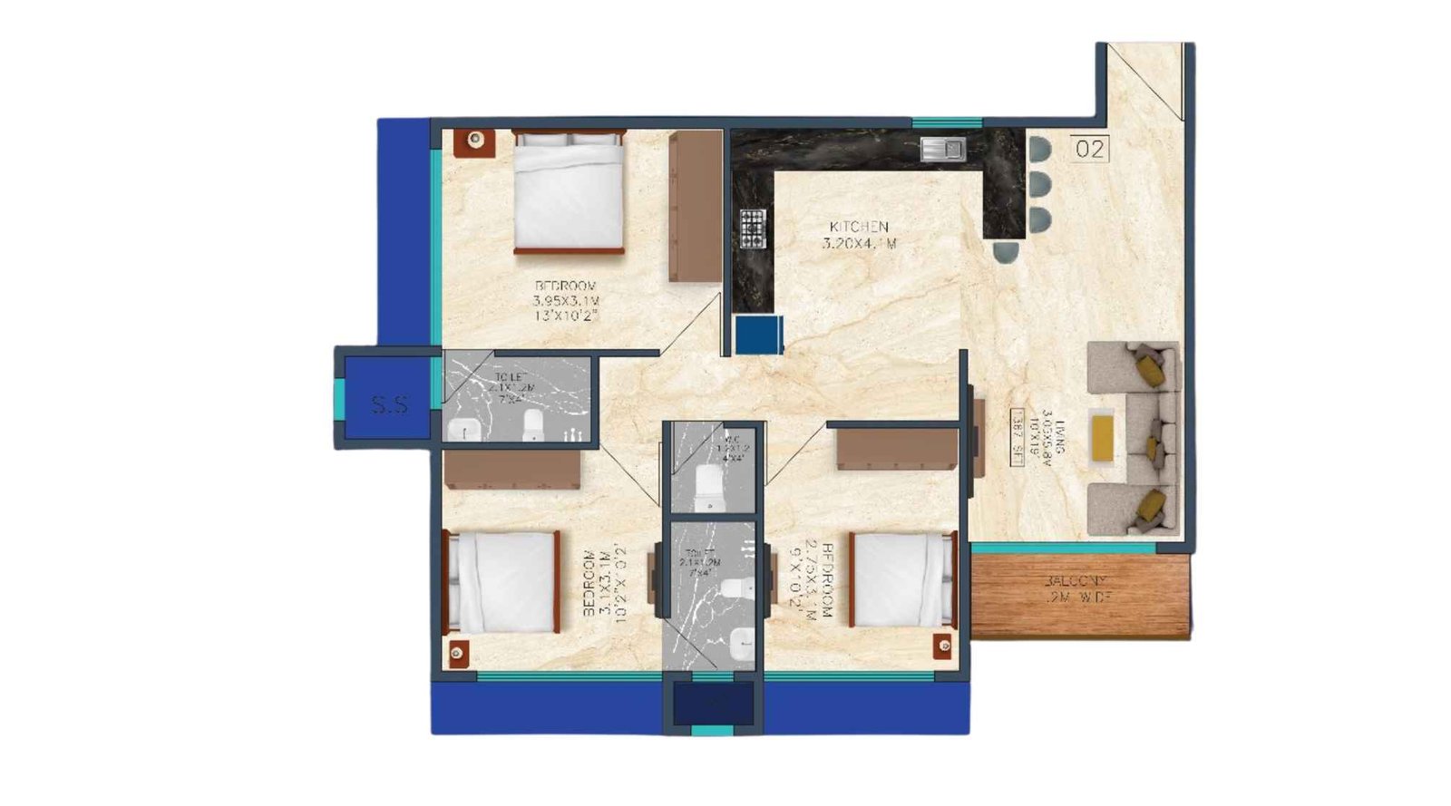 EV-9-Floor-Plan-3BHK