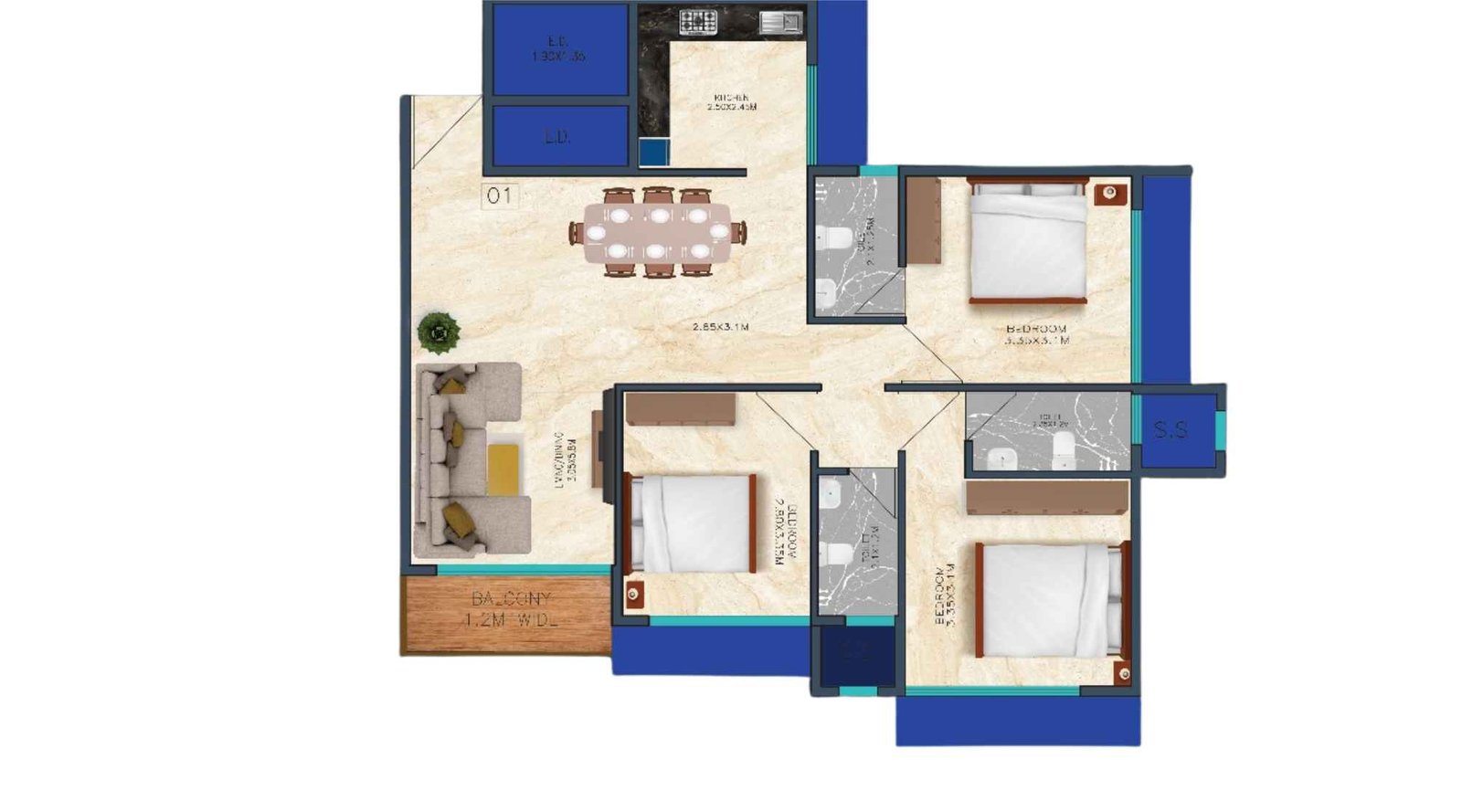 EV-9-Floor-Plan-3BHK-typical